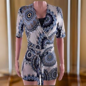 WOMEN’S ROMPER SHORT SET V-NECK-CREAM